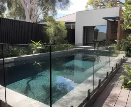 Newly installed glass pool fence in Jimboomba