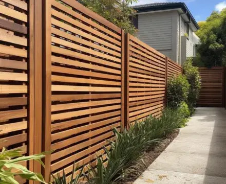 Newly installed timber fence in Jimboomba