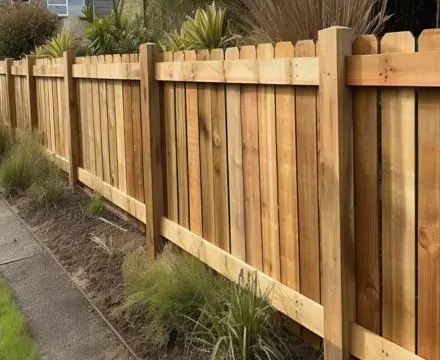 Newly replaced timber fence in Jimboomba