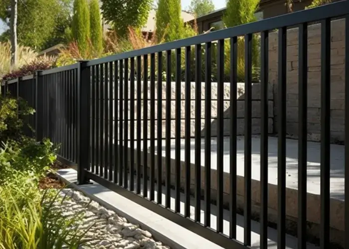 A vertical aluminium fence for a house in Jimboomba