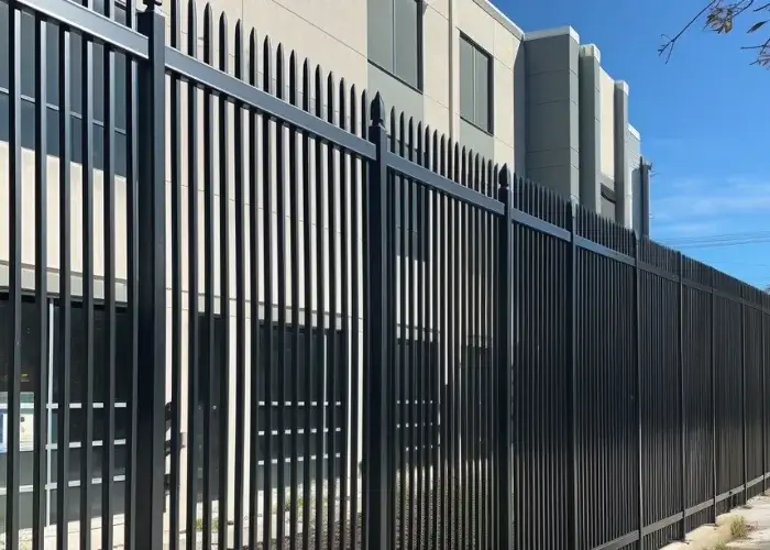 A tall and sturdy commercial fence for a building in Jimboomba