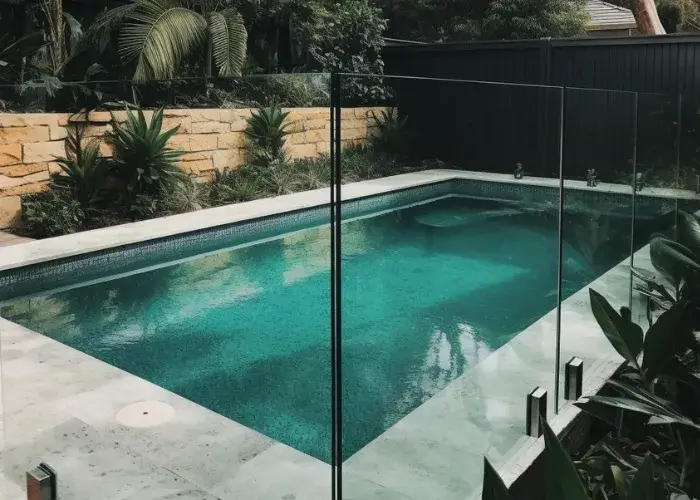 A glass pool fence for a small pool in Jimboomba