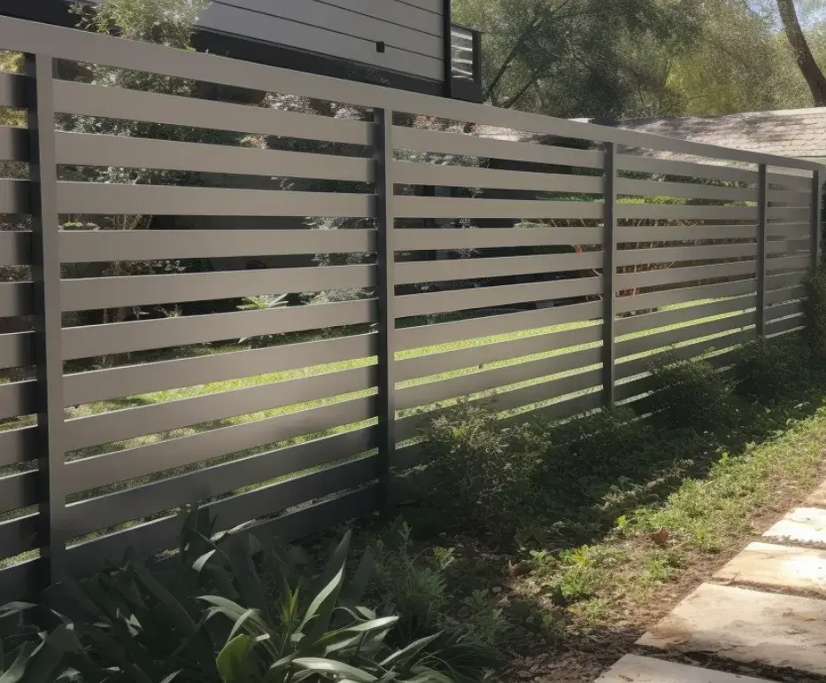 Modern slat aluminium pool fence in Jimboomba